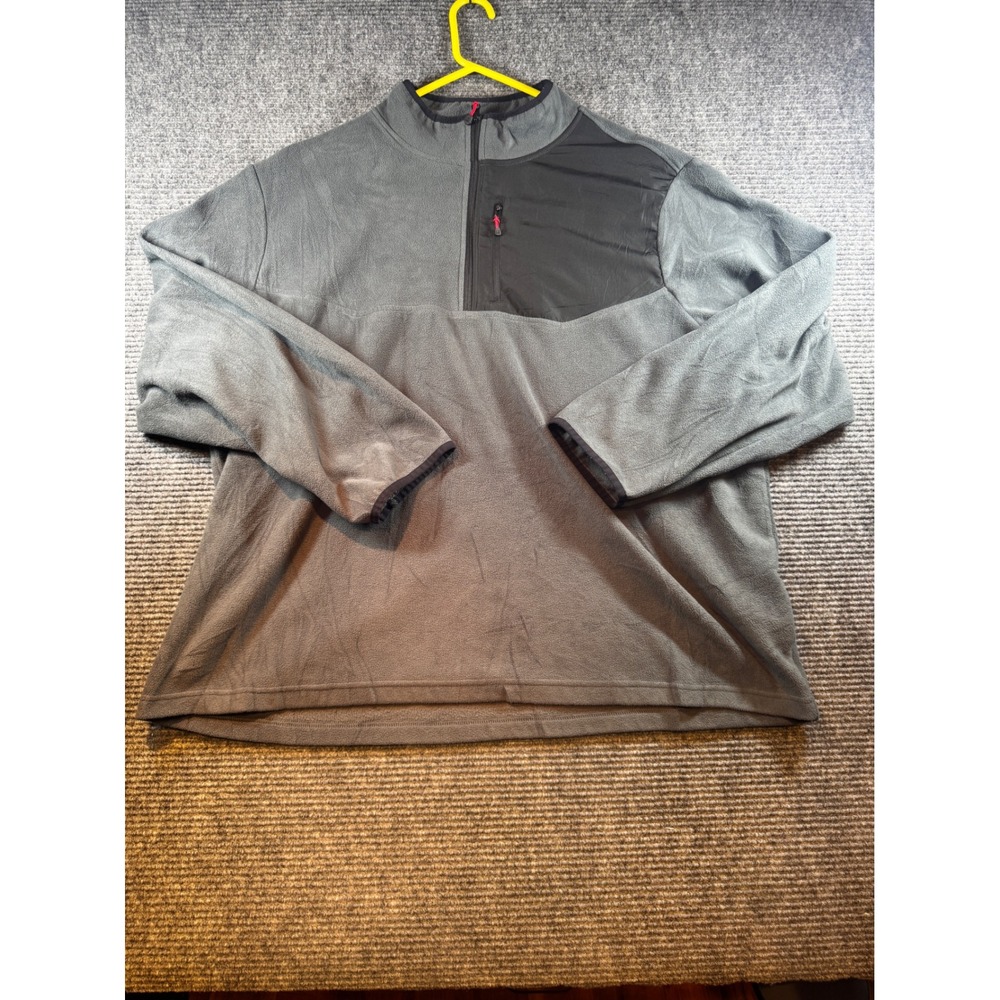 Vintage‎ Starter Quarter Zip Fleece Pullover Gray 3XL Mens Long Sleeve Casual